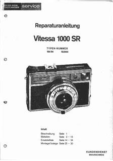 Zeiss Ikon Vitessa 1000 manual. Camera Instructions.